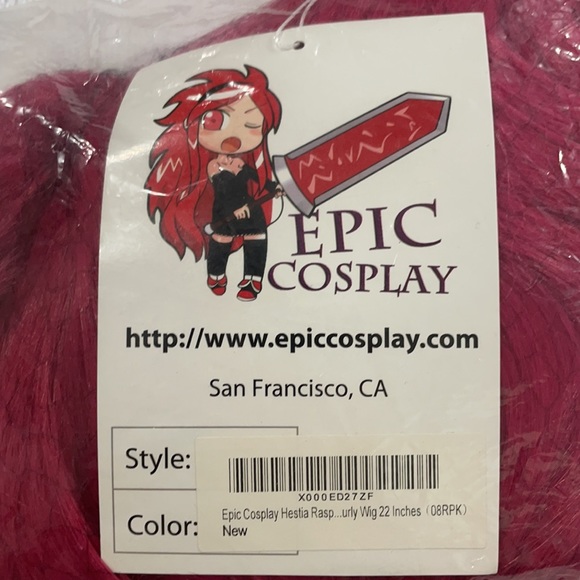 Cosplay Raspberry Pink Wig Medium Length - Picture 3 of 4